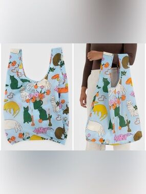 NWT Urban Outfitters BAGGU Patterned Standard Reusable Tote Bag- Table Cats - OS